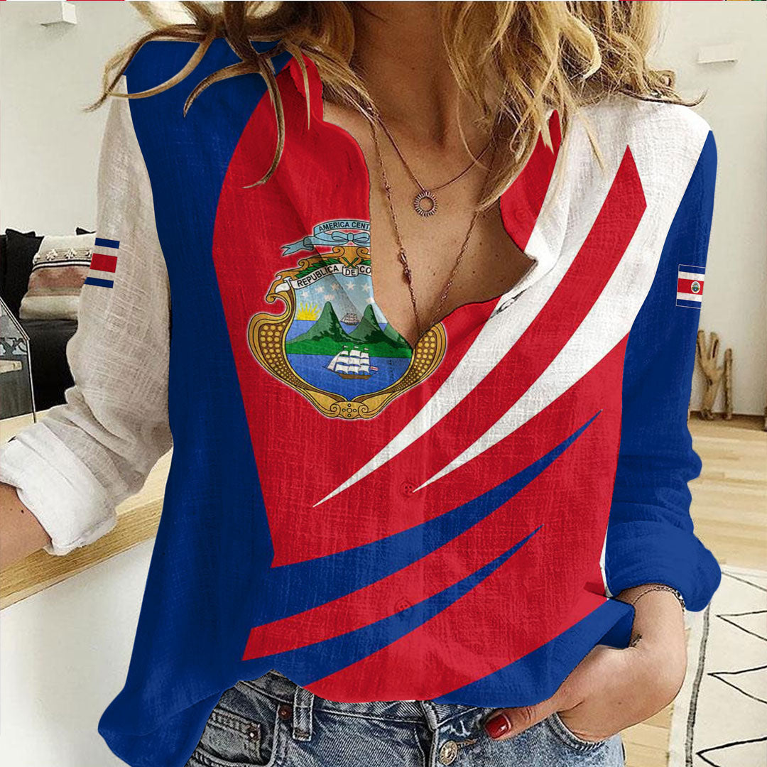 Clothing Costa Rica Bincjou Coat of Arms Women Casual Shirt