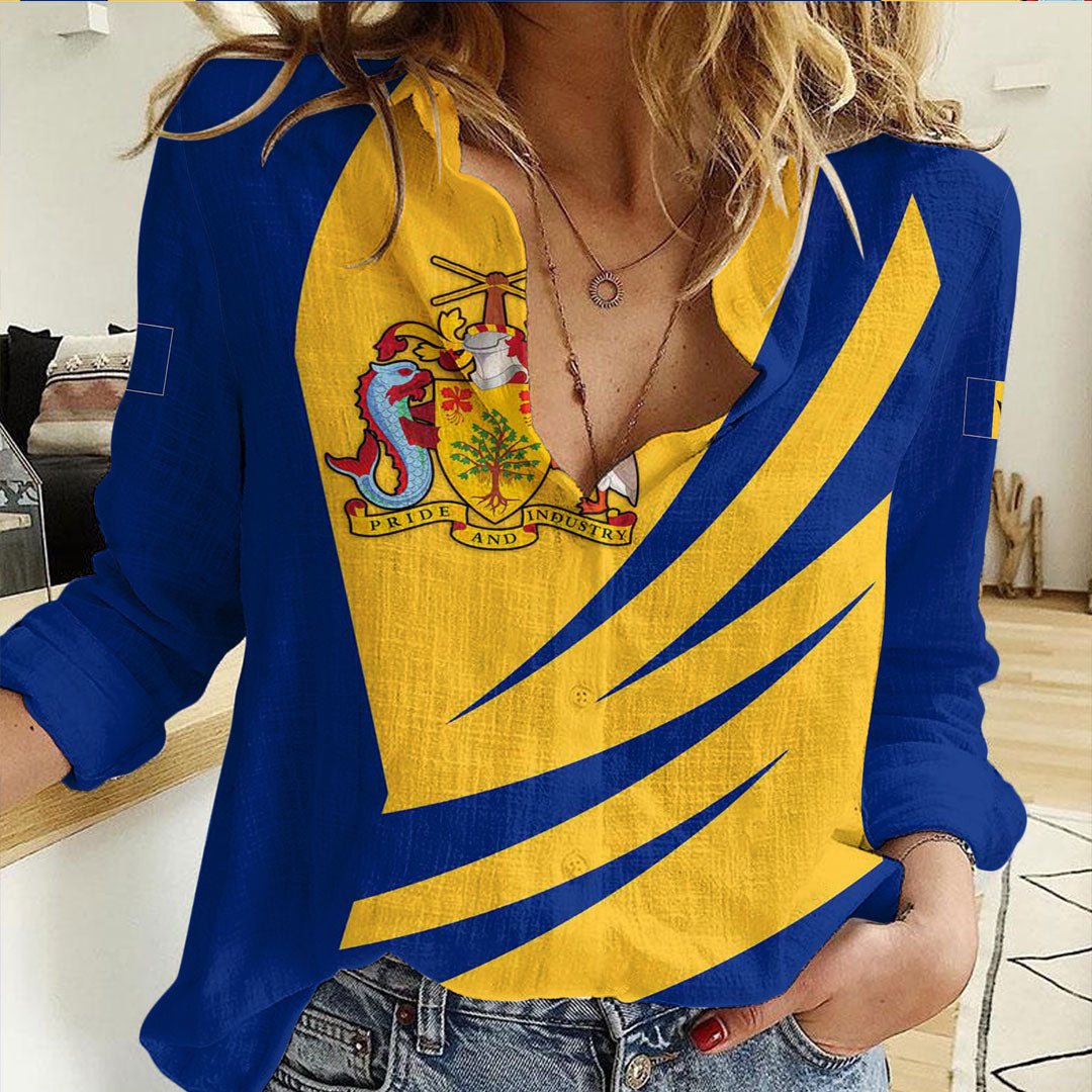 Clothing Barbados Bincjou Coat of Arms Women Casual Shirt