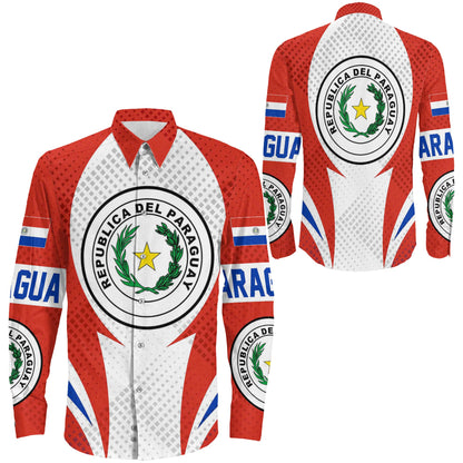 Clothing Praguay Active Flag Sporty Style Long Sleeve Button Shirt