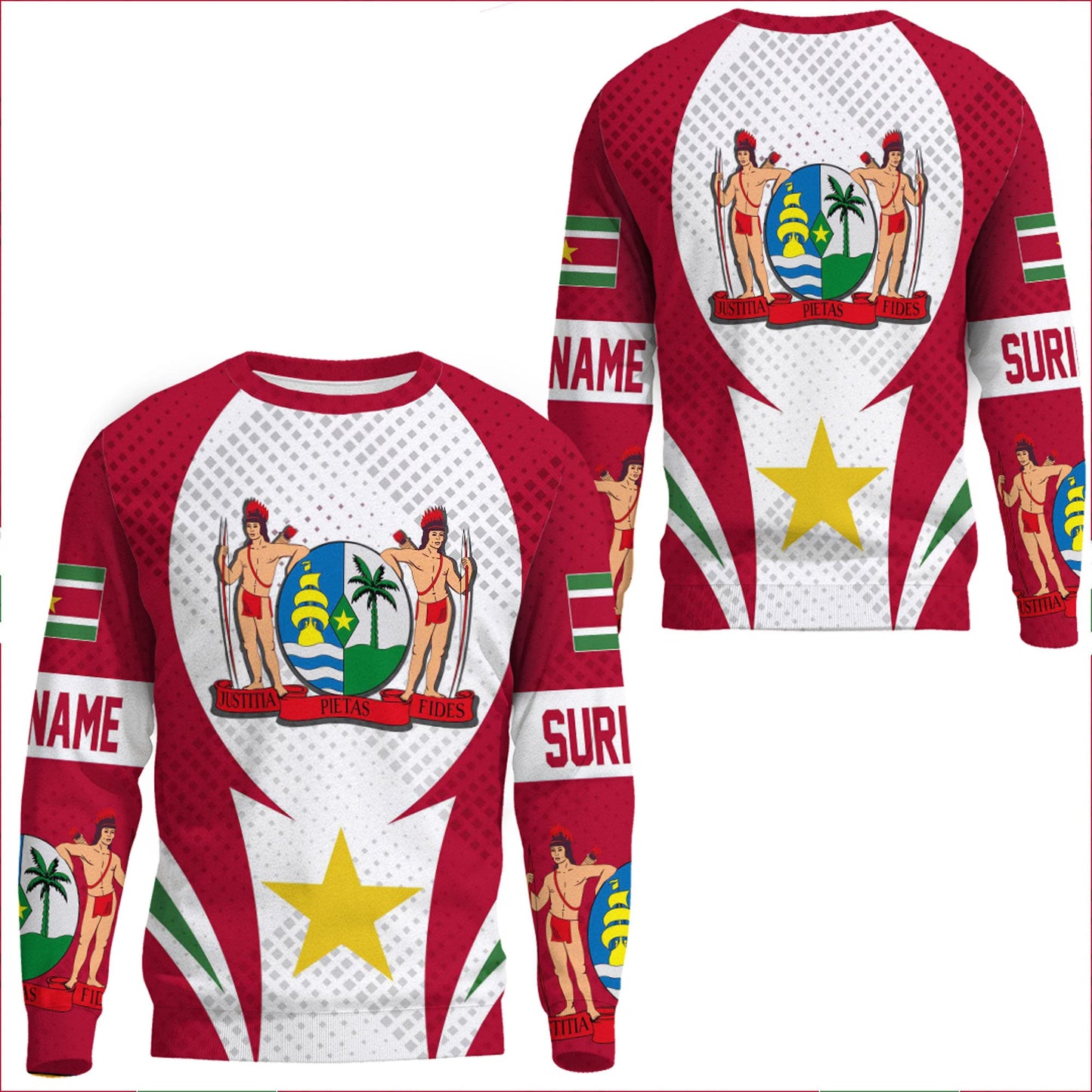 Clothing Suriname Active Flag Sporty Style Sweatshirts
