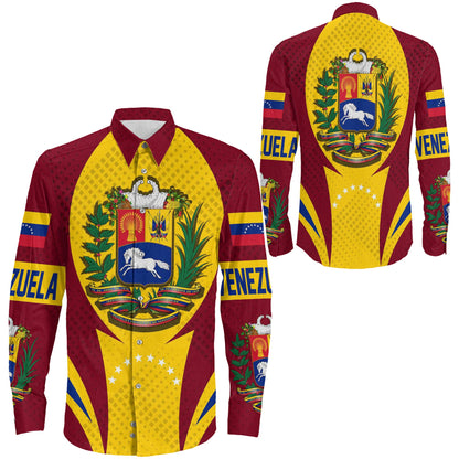 Clothing Venezuela Action Flag Spoty Style Long Sleeve Button Shirt
