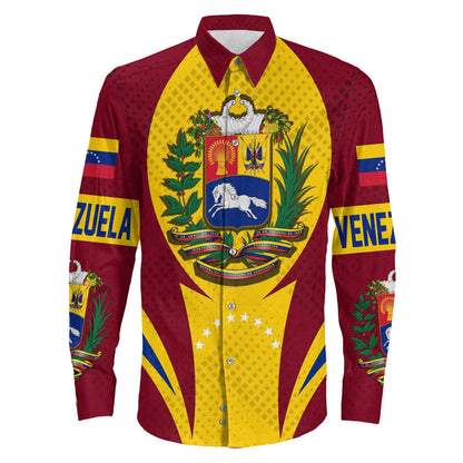 Clothing Venezuela Action Flag Spoty Style Long Sleeve Button Shirt