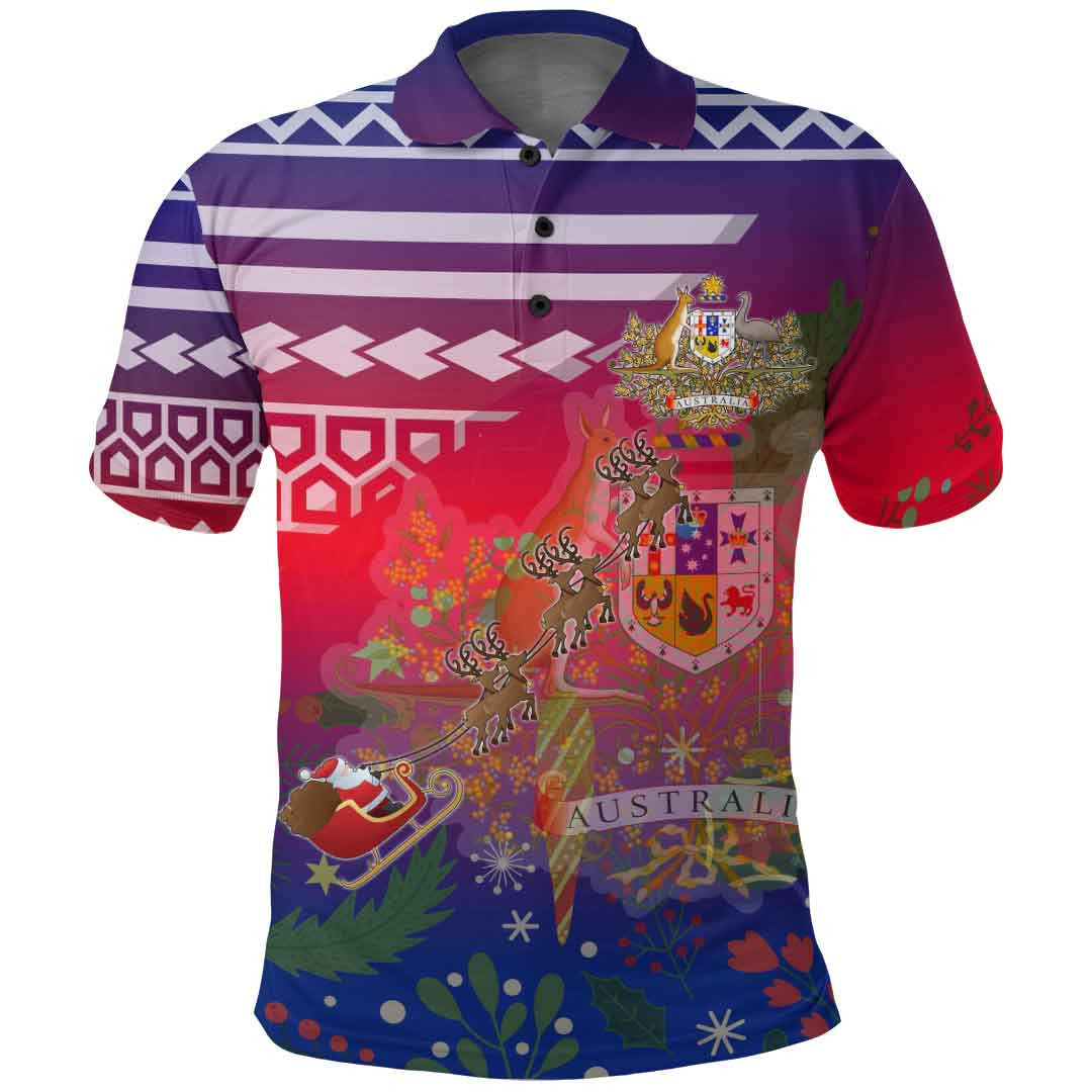 Clothing Australia Christmas Style Polynesian Polo Shirt
