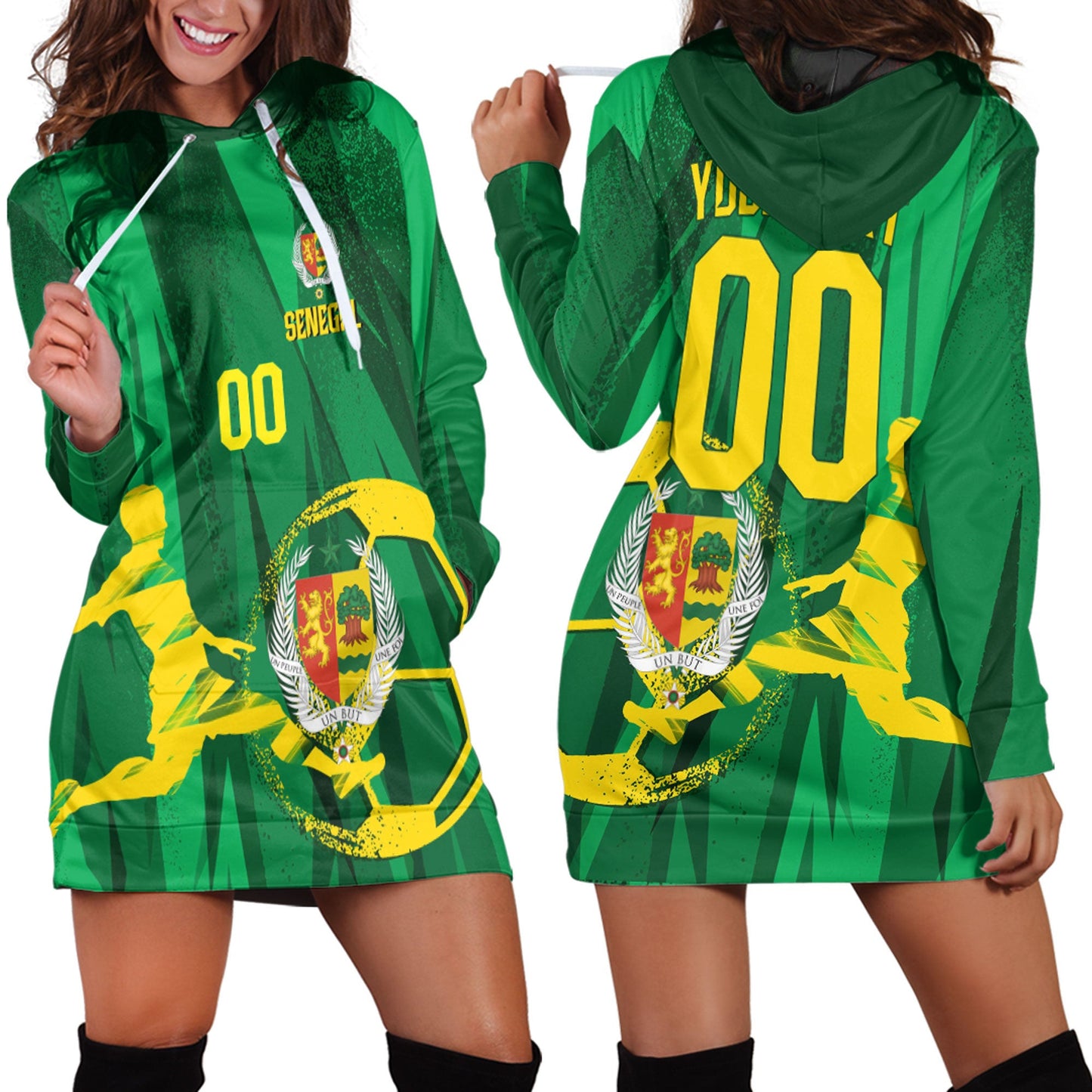 Clothing Custom Senegal Football Fan Hoodie Dress