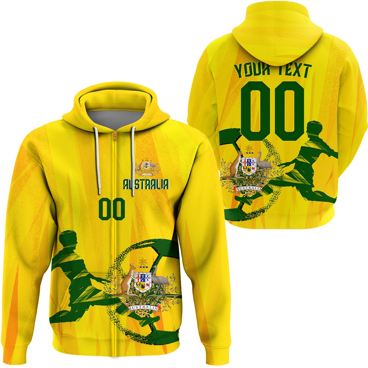 Clothing Custom Australia Football Fan Zip Hoodie