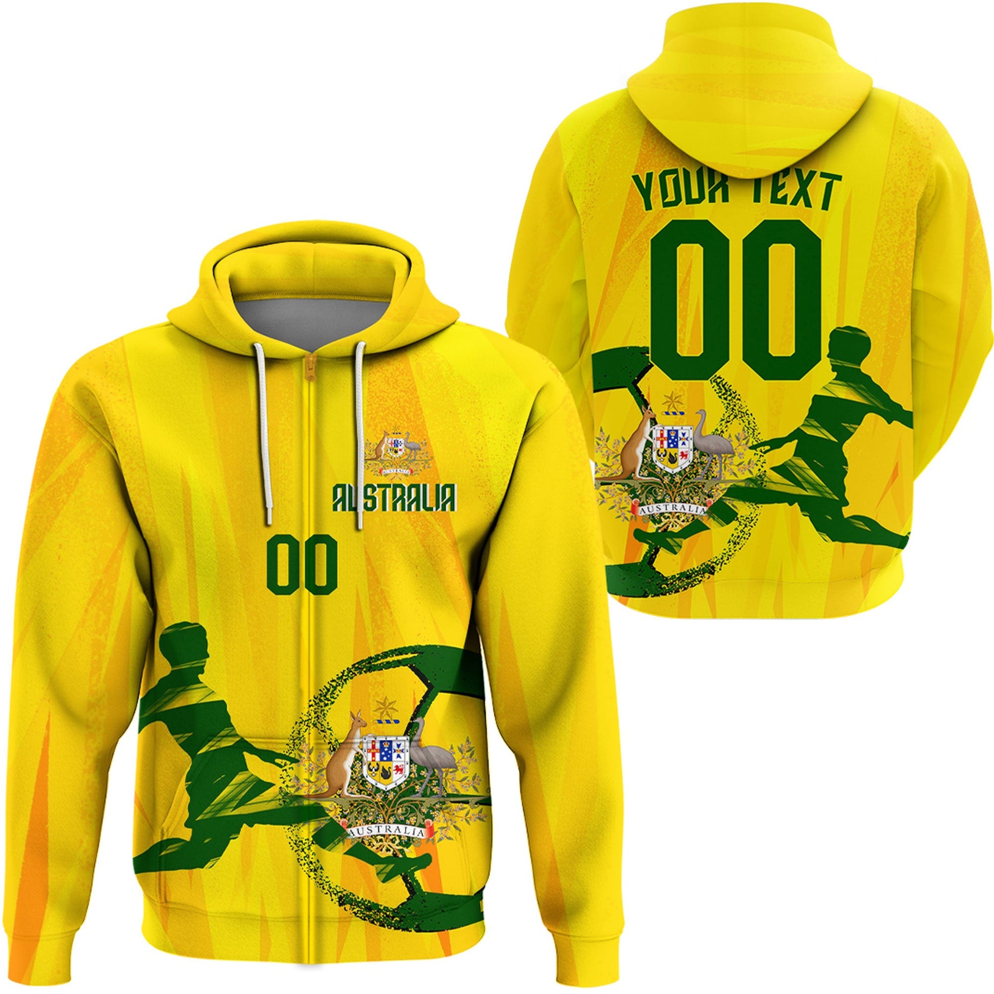 Clothing Custom Australia Football Fan Zip Hoodie