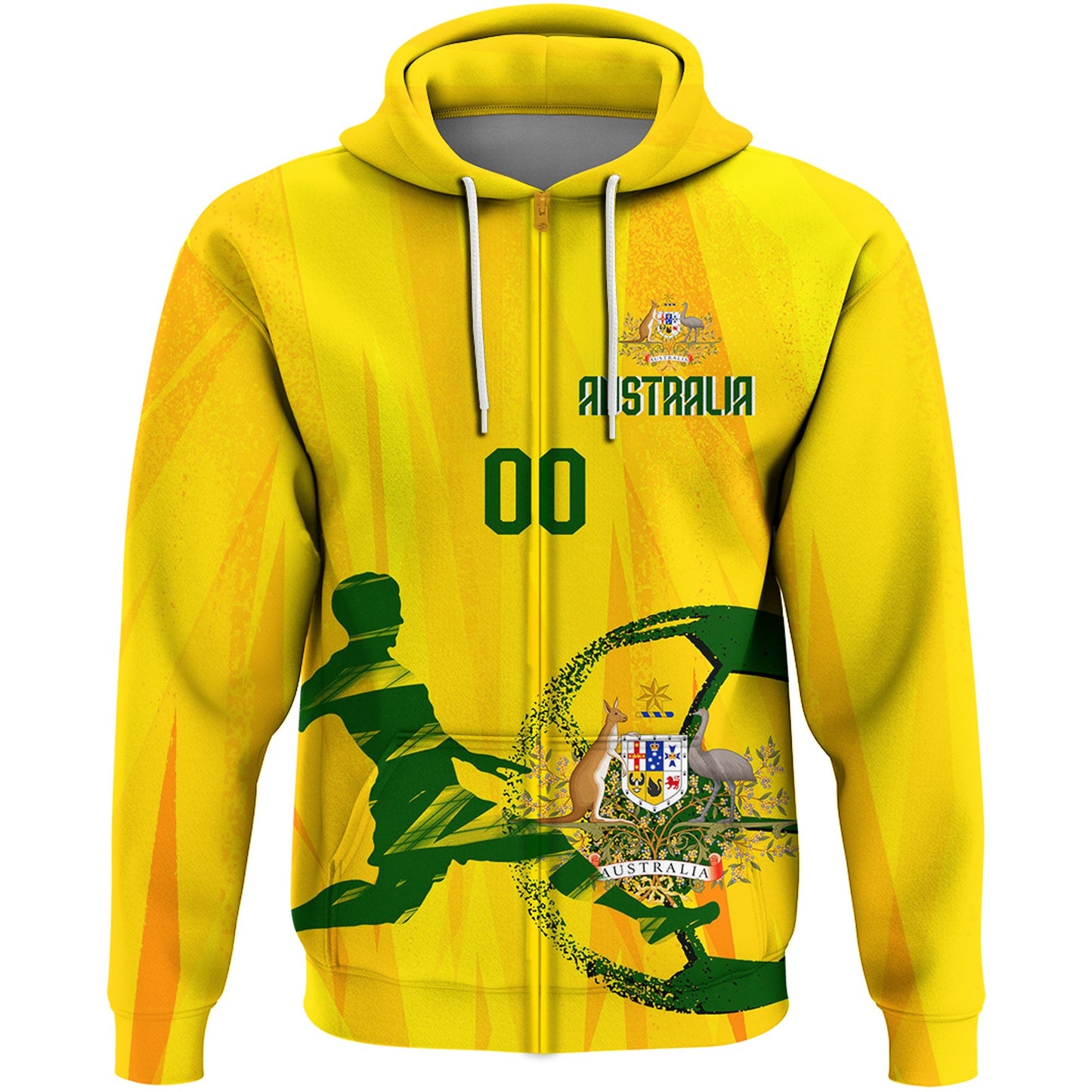 Clothing Custom Australia Football Fan Zip Hoodie
