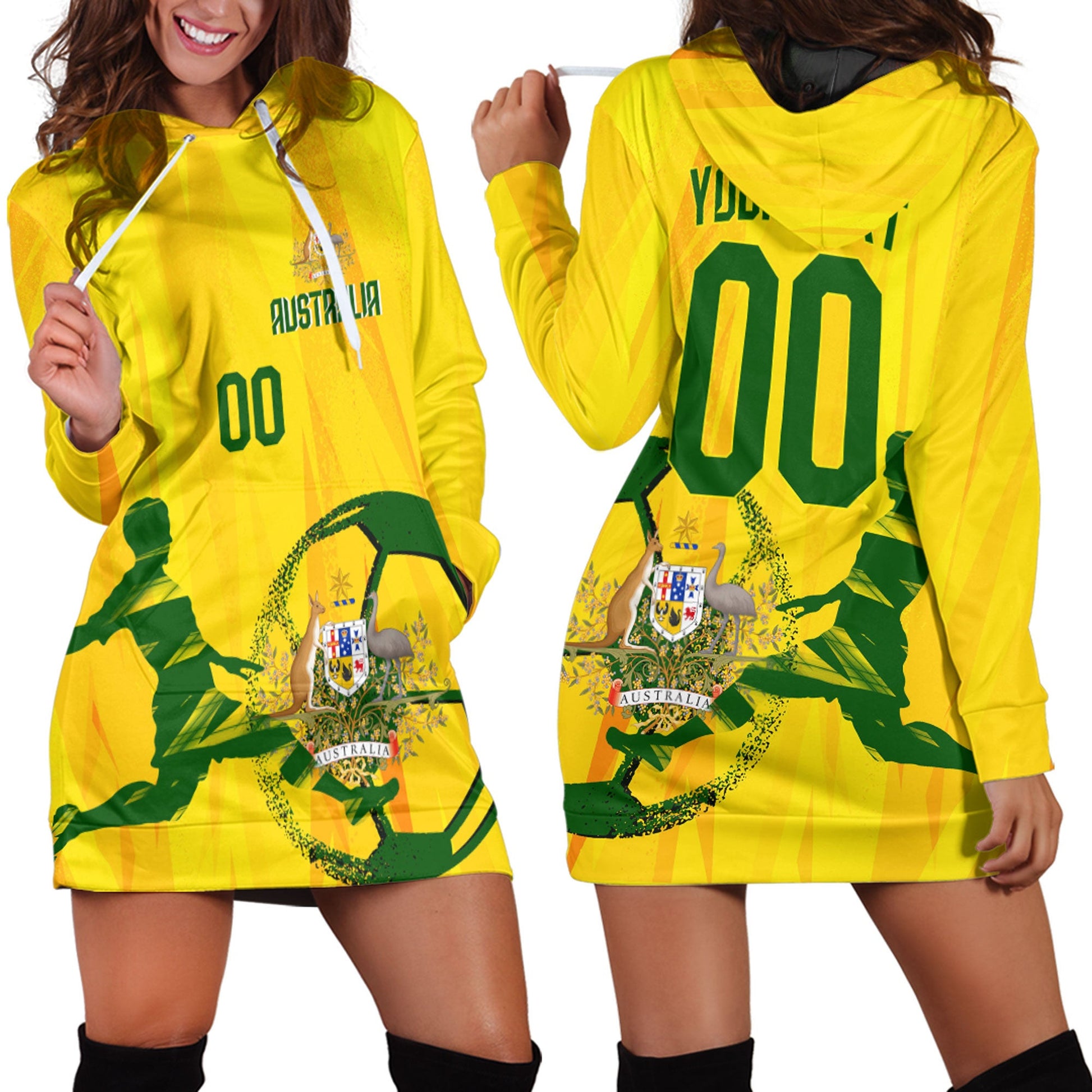 Clothing Custom Australia Football Fan Hoodie Dress