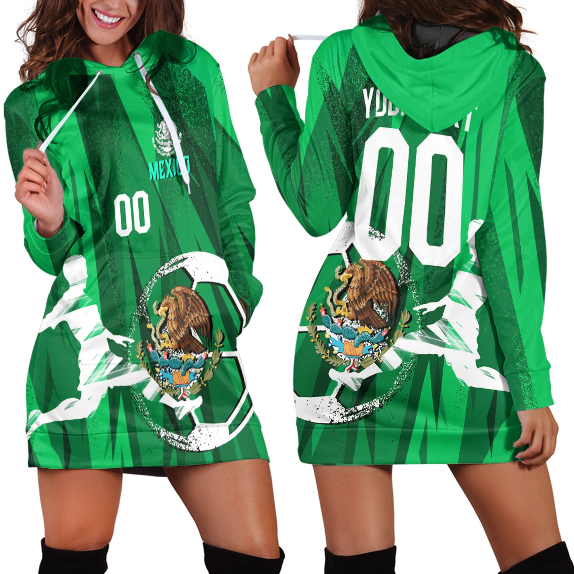 Clothing Custom Mexico Football Fan Hoodie Dress