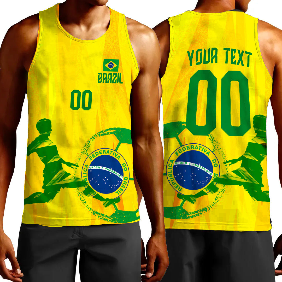 Clothing Custom Brazil Football Fan Tank Top