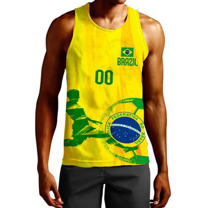 Clothing Custom Brazil Football Fan Tank Top