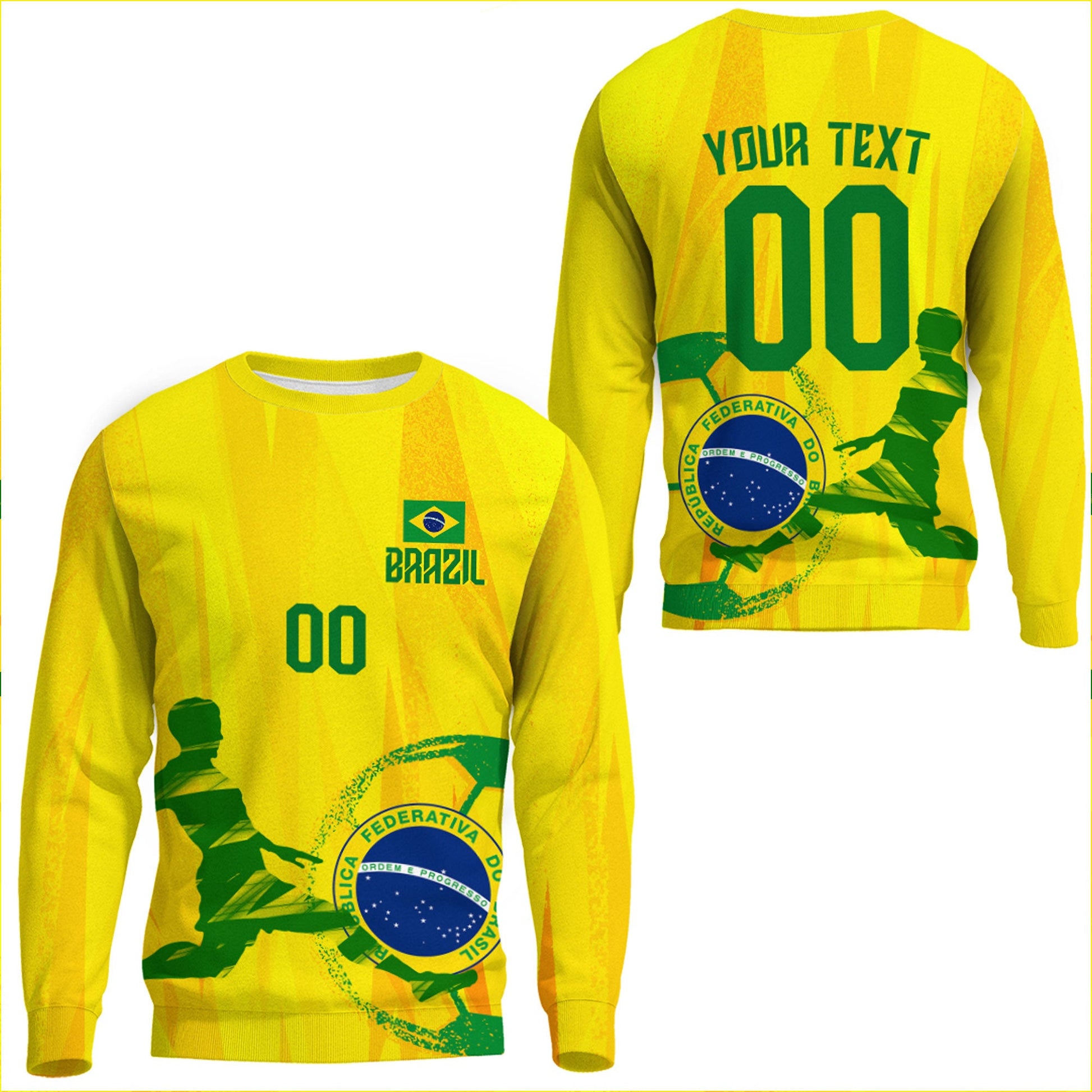 Clothing Custom Brazil Football Fan Sweatshirts