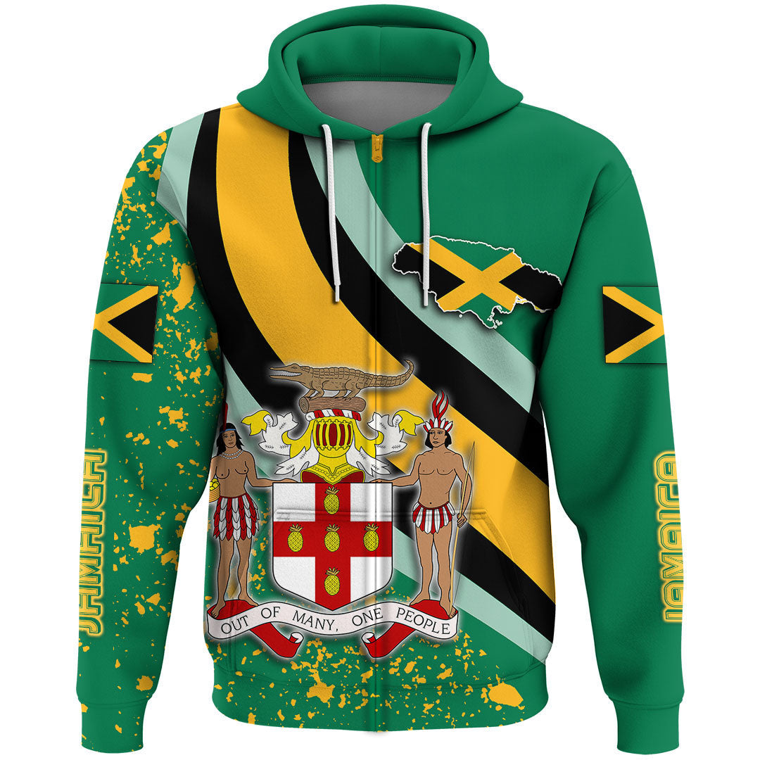 Clothing Jamaica Special Flag Zip Hoodie