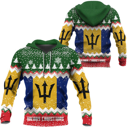 Xmas Clothing Barbados Merry Christmas Hoodie