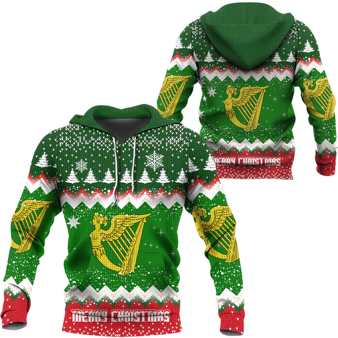 Xmas Clothing Australia Australian Irish Heritage Flag Merry Christmas Hoodie