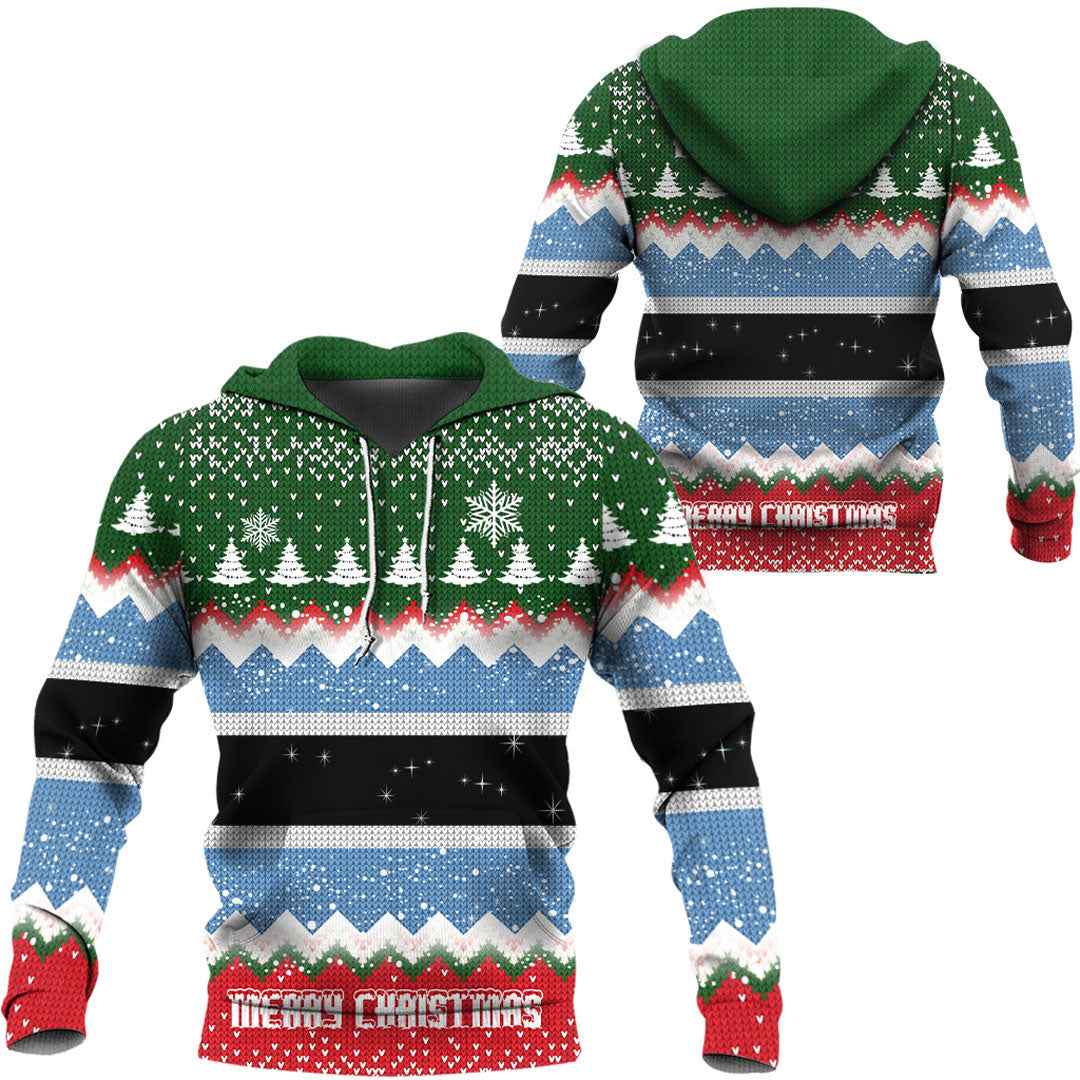 Xmas Clothing Botswana Merry Christmas Hoodie