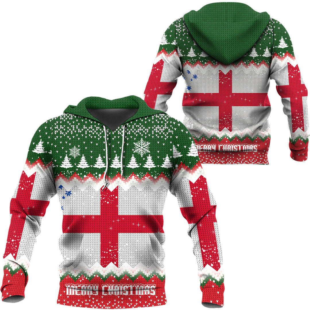 Xmas Clothing Australia Australian English Heritage Flag Merry Christmas Hoodie