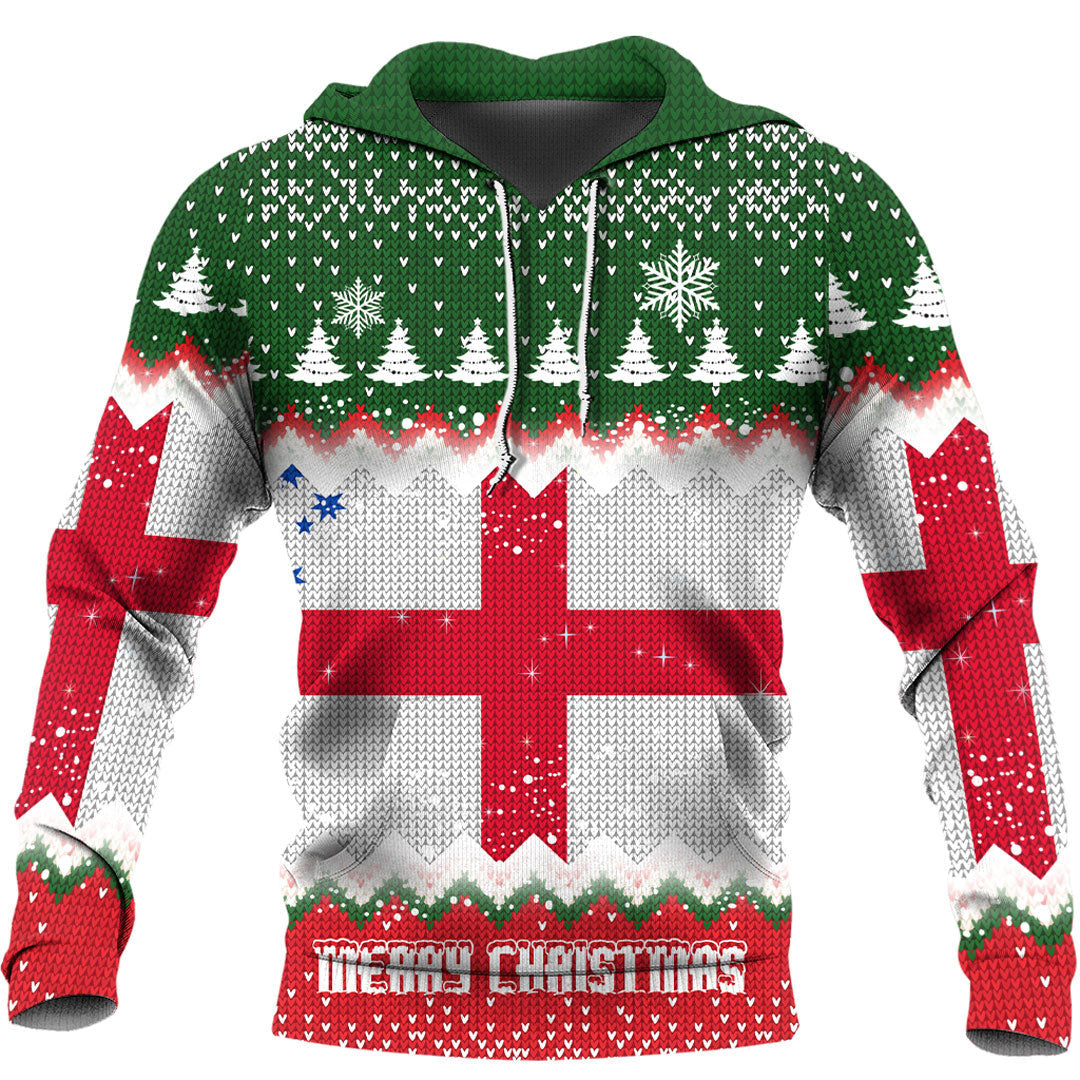 Xmas Clothing Australia Australian English Heritage Flag Merry Christmas Hoodie