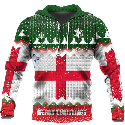 Xmas Clothing Australia Australian English Heritage Flag Merry Christmas Hoodie