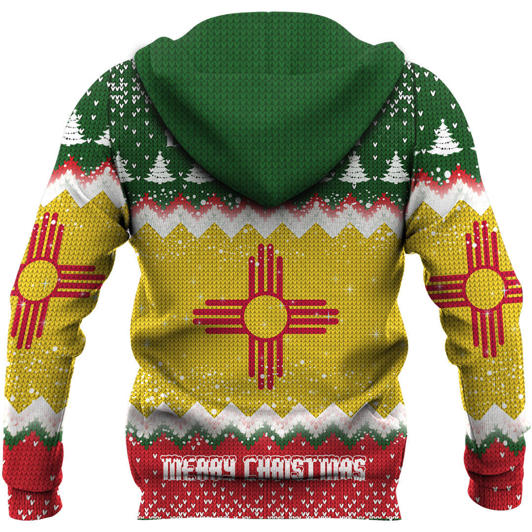 Flag Of New Mexico Hoodie Merry Christmas