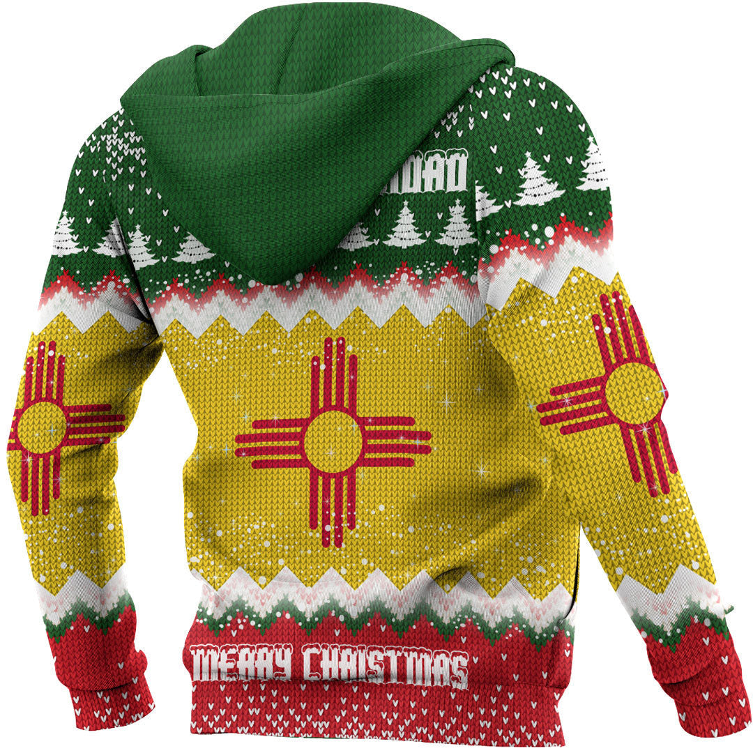 Flag Of New Mexico Hoodie Merry Christmas