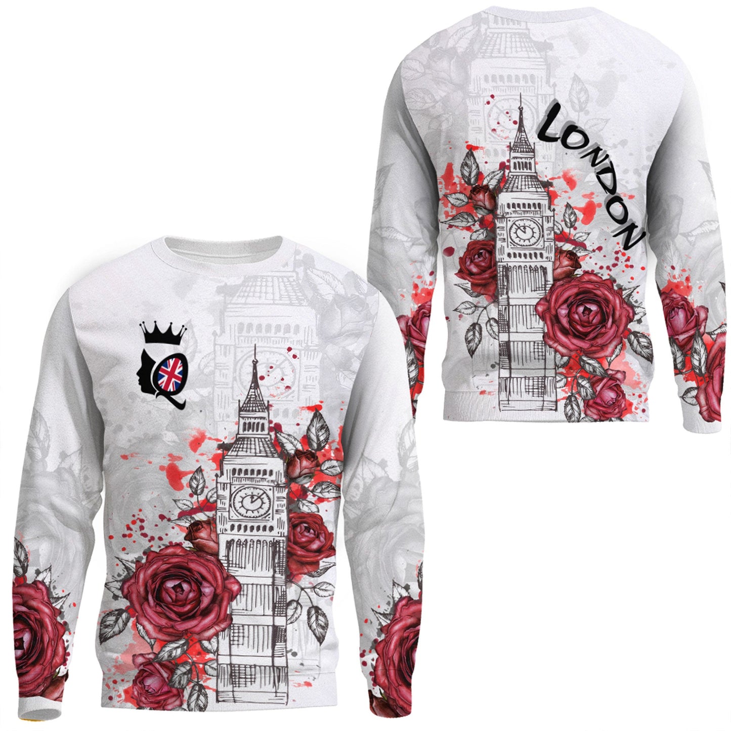 Clothing Queen Of England With Rose Sweatshirts