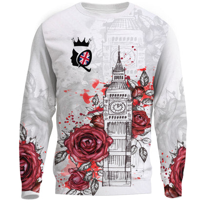 Clothing Queen Of England With Rose Sweatshirts