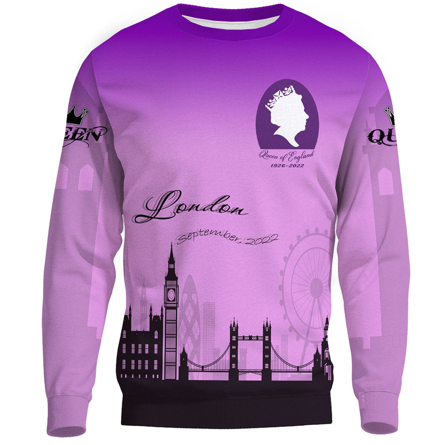 Clothing Queen Of England Purple Version Sweatshirts