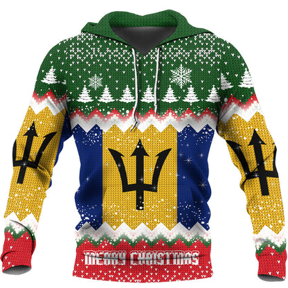 Xmas Clothing Barbados Merry Christmas Hoodie