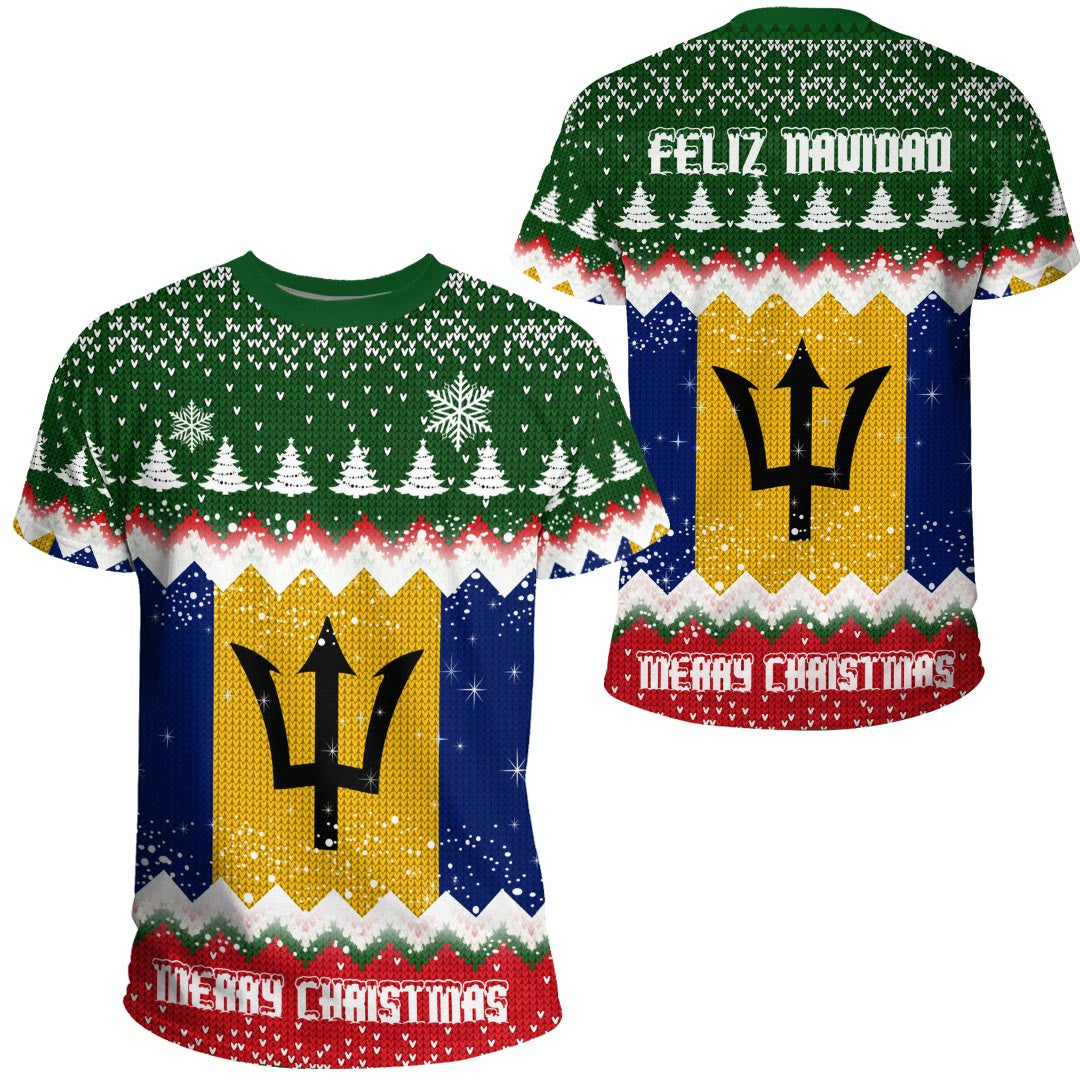 Xmas Clothing Barbados Merry Christmas T Shirt