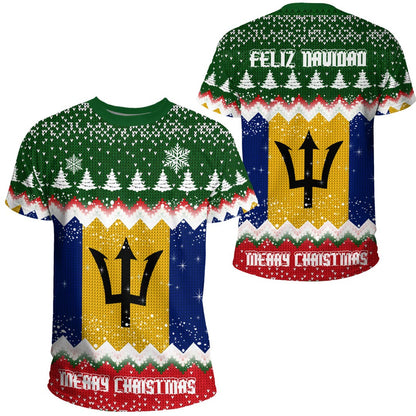 Xmas Clothing Barbados Merry Christmas T Shirt