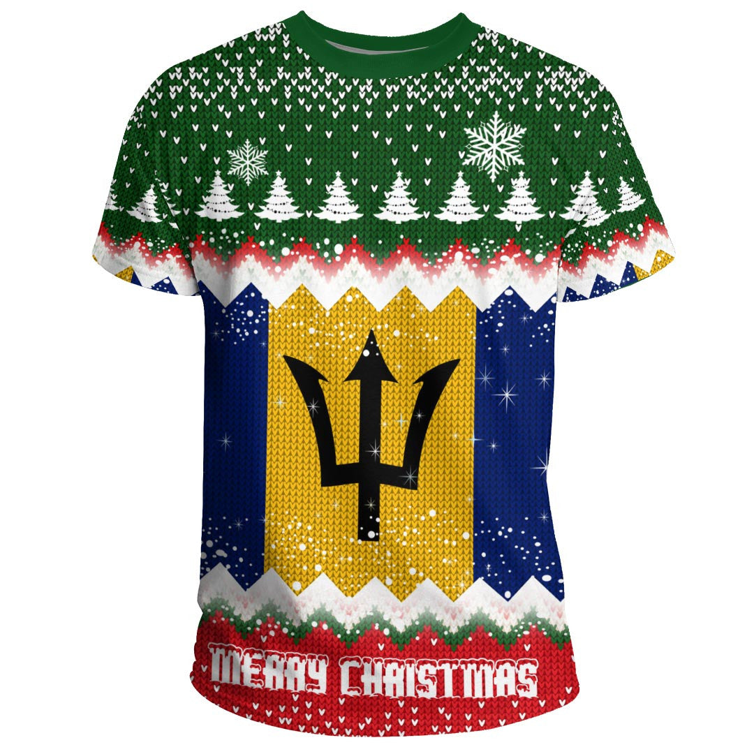 Xmas Clothing Barbados Merry Christmas T Shirt