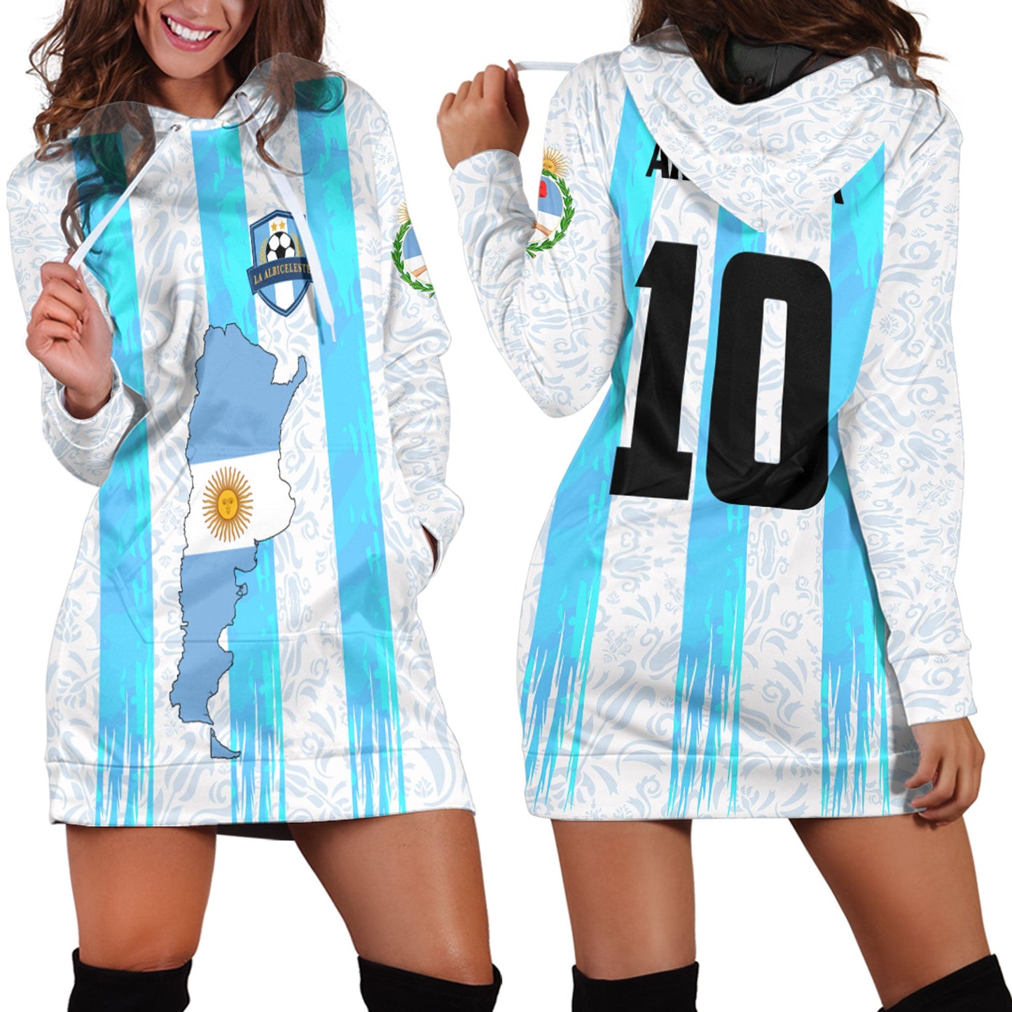 Clothing Argentina Sport Style Hoodie Dress