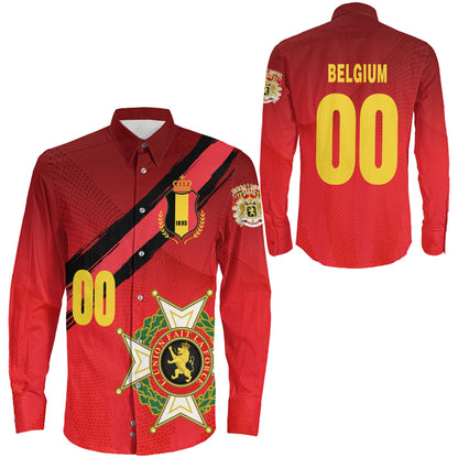 Clothing Belgium Soccer Jersey Style Long Sleeve Button Shirt