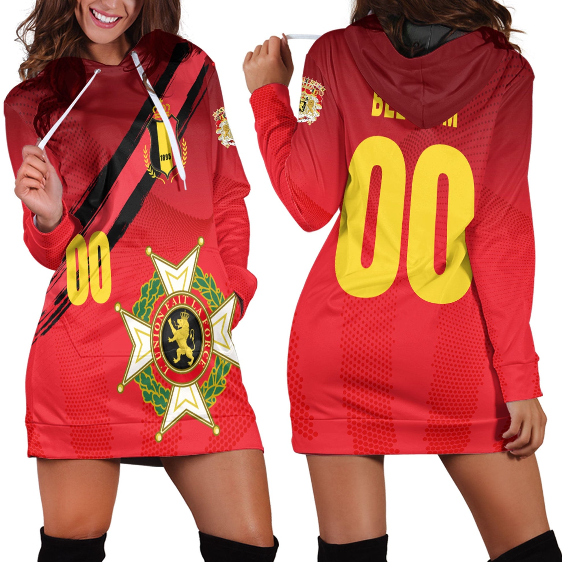 Clothing Belgium Soccer Jersey Style Hoodie Dress