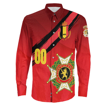 Clothing Belgium Soccer Jersey Style Long Sleeve Button Shirt