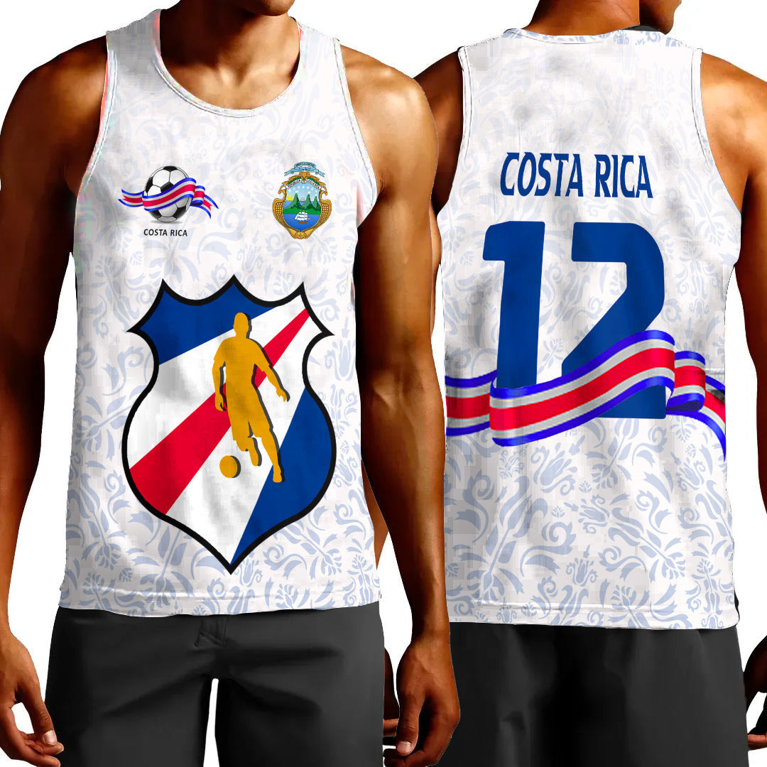 Clothing Costa Rica Soccer Jersey Style Tank Top
