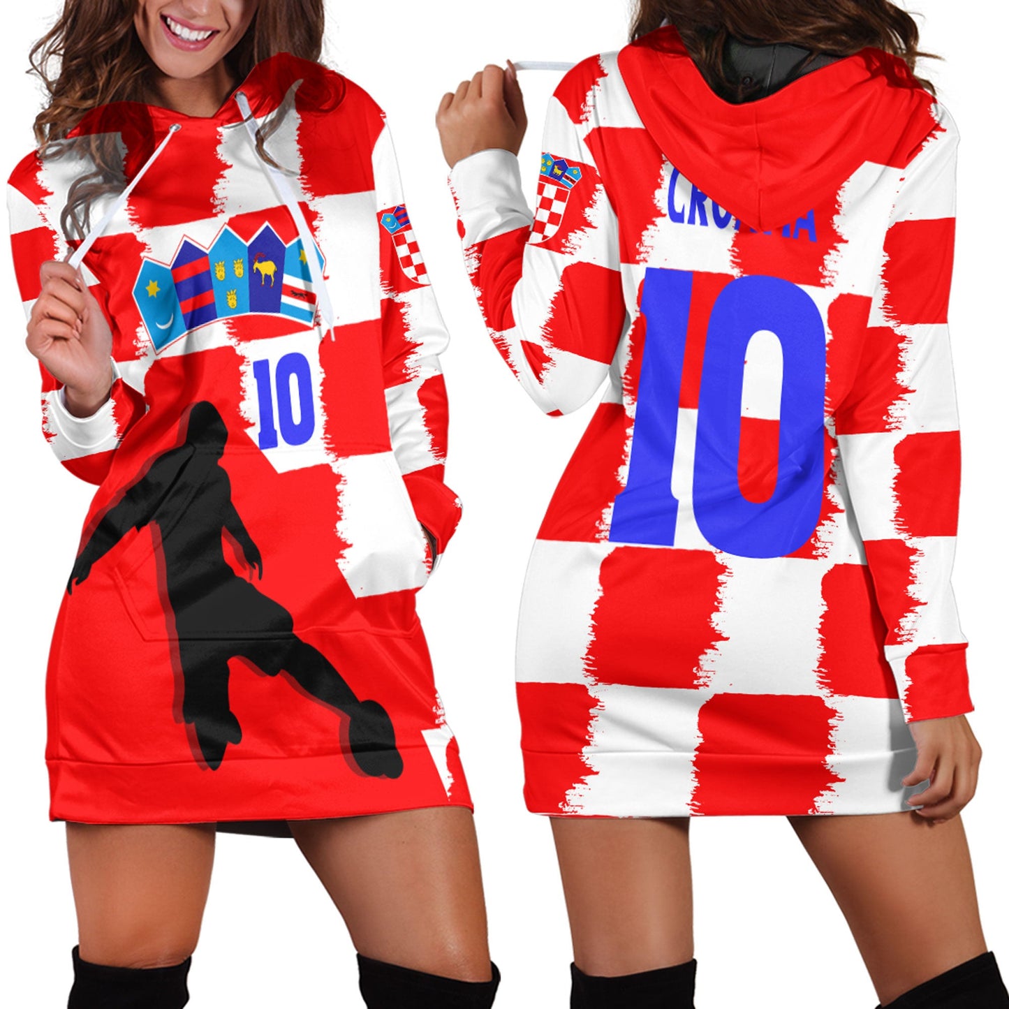 Clothing Croatia Soccer Jersey Style Hoodie Dress