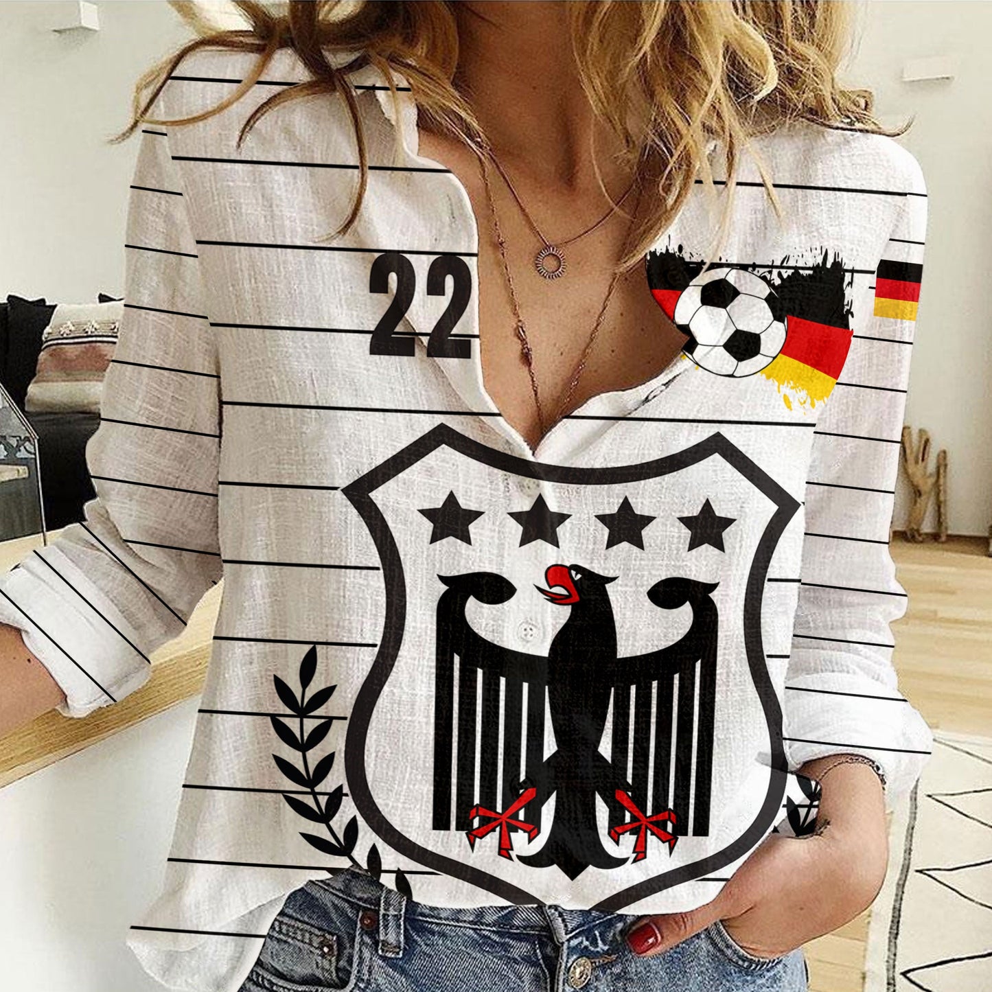 Clothing Germany Soccer Jersey Style Women Casual Shirt