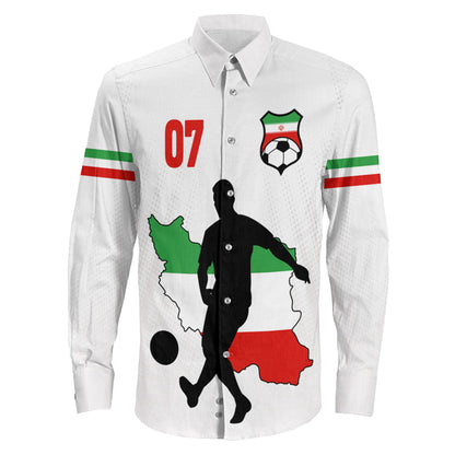 Clothing Iran Soccer Jersey Style Long Sleeve Button Shirt