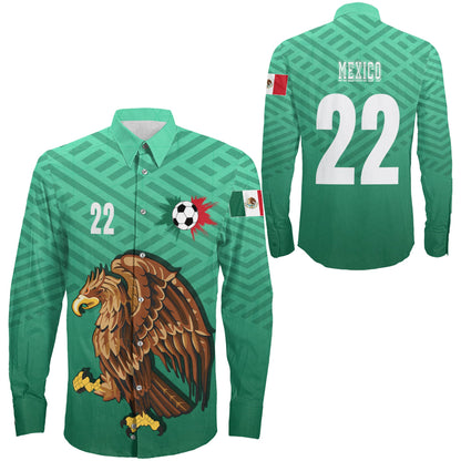 Clothing Mexico Soccer Jersey Style Long Sleeve Button Shirt