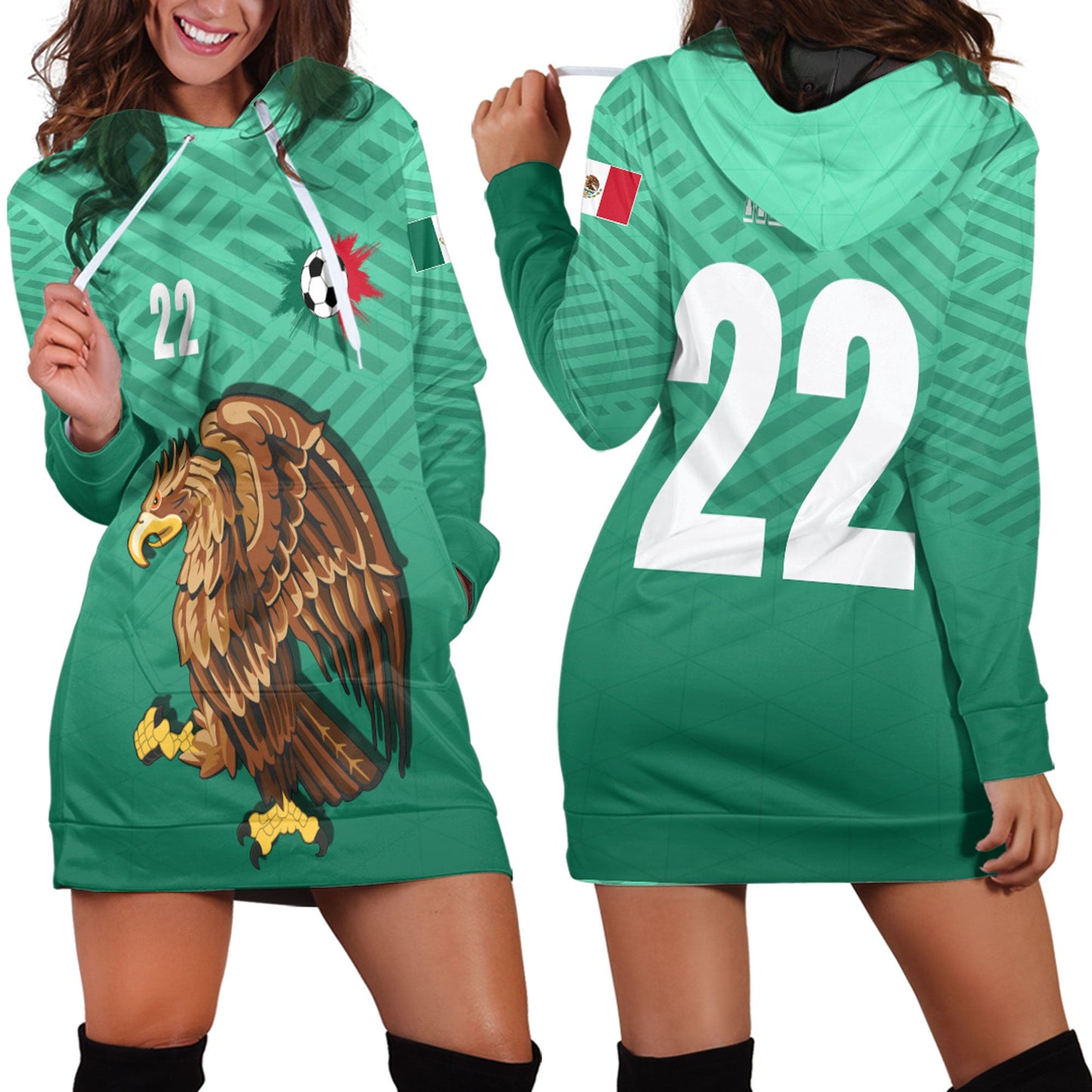 Clothing Mexico Soccer Jersey Style Hoodie Dress