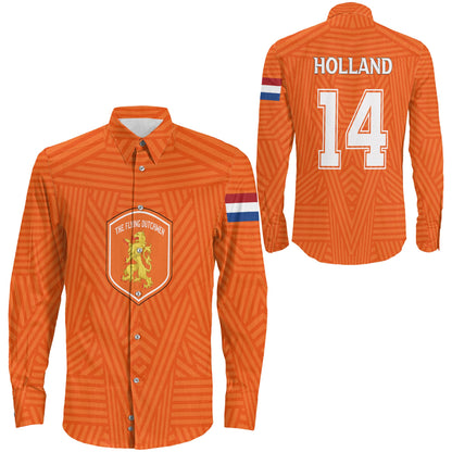 Clothing Netherlands Soccer Jersey Style Long Sleeve Button Shirt