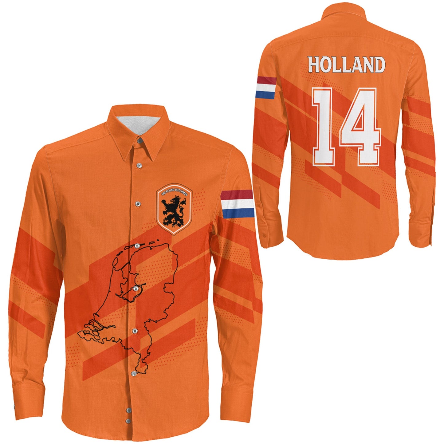 Clothing Netherlands Special Soccer Jersey Style Long Sleeve Button Shirt