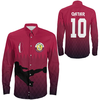 Clothing Qatar Special Soccer Jersey Style Long Sleeve Button Shirt