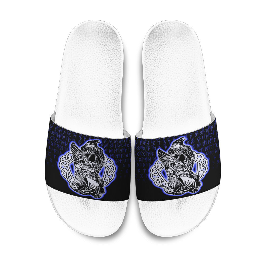 Slide Sandals Odin Raven Blue Viking Slide Sandals