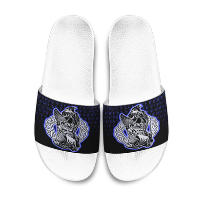 Slide Sandals Odin Raven Blue Viking Slide Sandals
