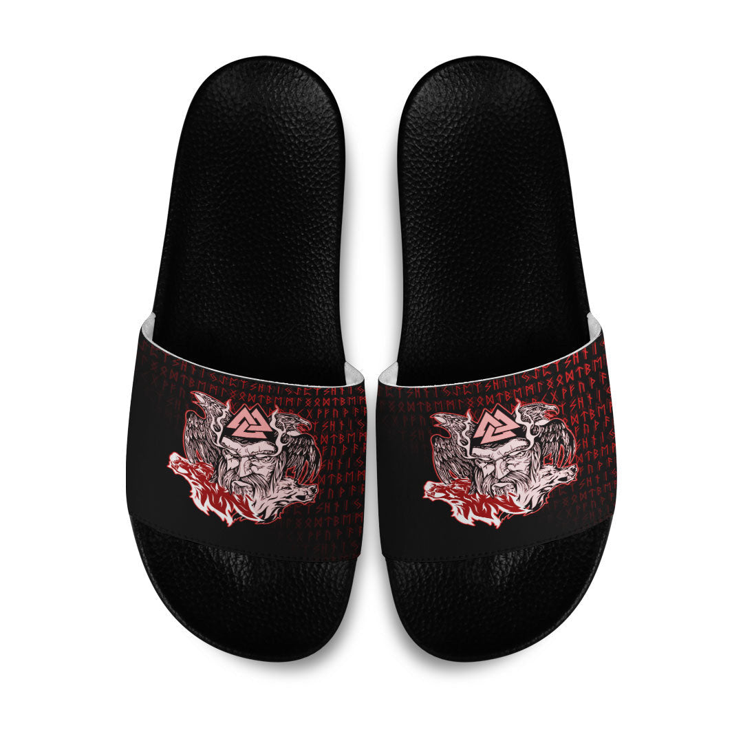 Slide Sandals Odin Viking Red Slide Sandals