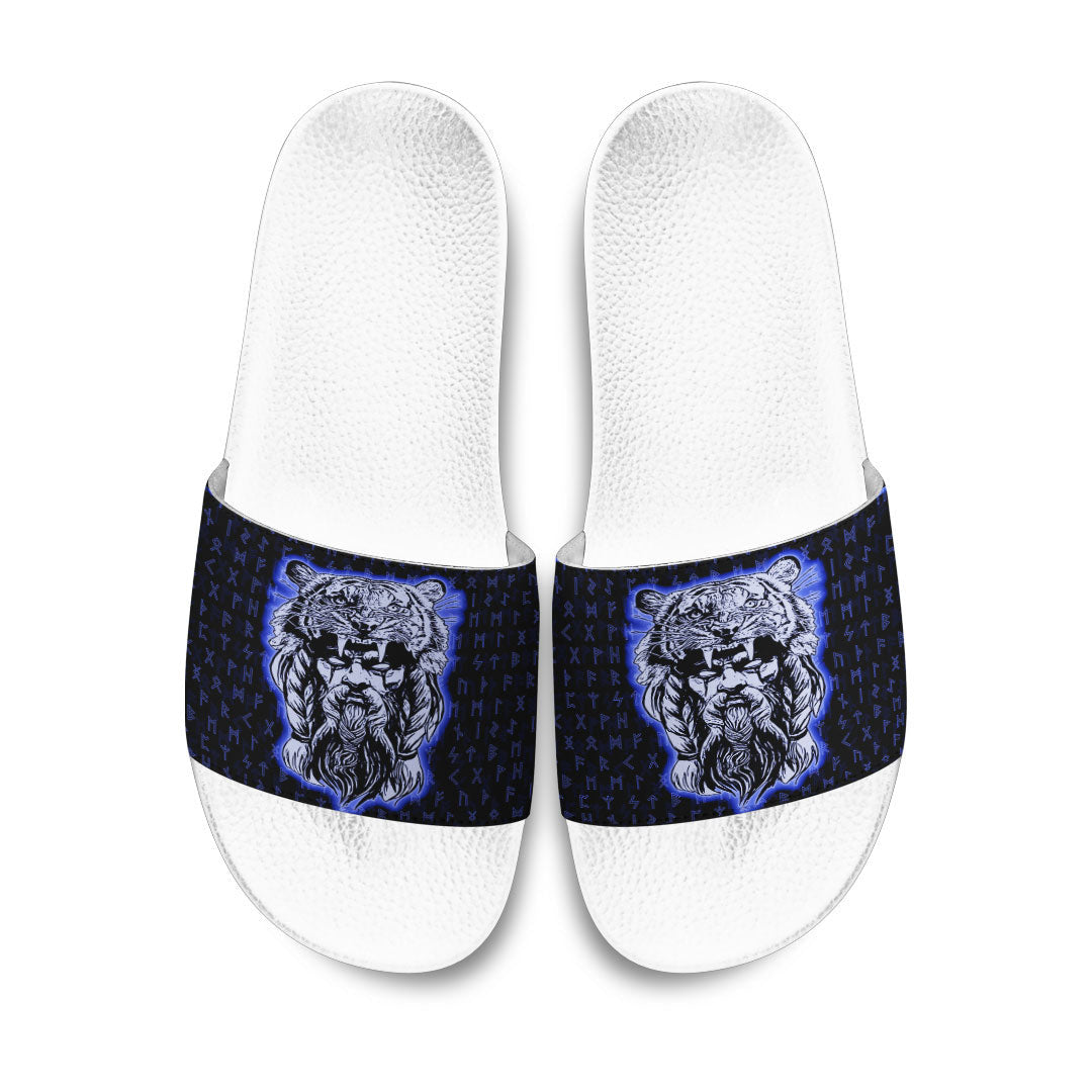 Slide Sandals Wolf Odin Viking Blue Slide Sandals
