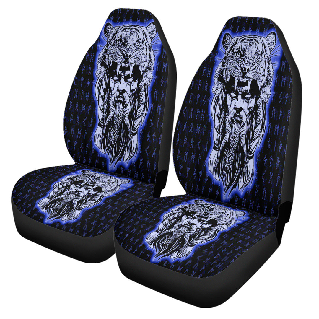 Car Seat Covers Wolf Odin Viking Blue Car Seat Covers